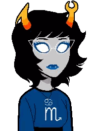 Pixel Art Girl in Blue Shirt with M