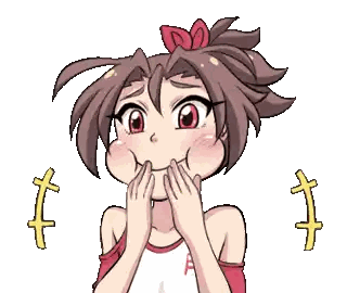 Pixel Art Girl in Red White Shirt with Letter M