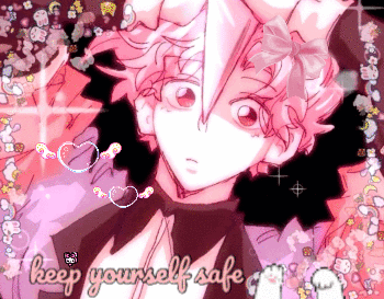 Pixel Art Girl Keep Yourself Safe GIF