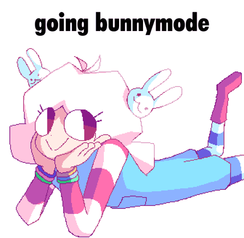 Pixel Art Girl Laying Down Going Bunnymode