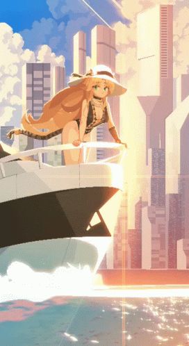 Pixel Art Girl on a Boat