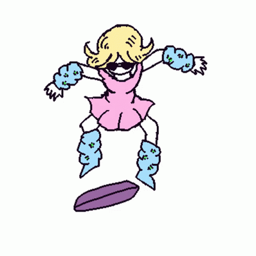 Pixel Art Girl Pink Dress Jumping