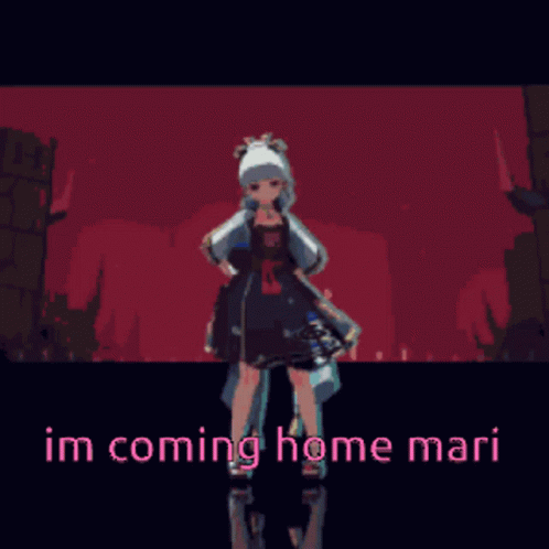 Pixel Art Girl Saying Im Coming Home Mari