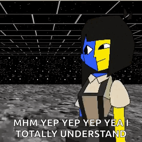 Pixel Art Girl Saying Mhm Yep Yep