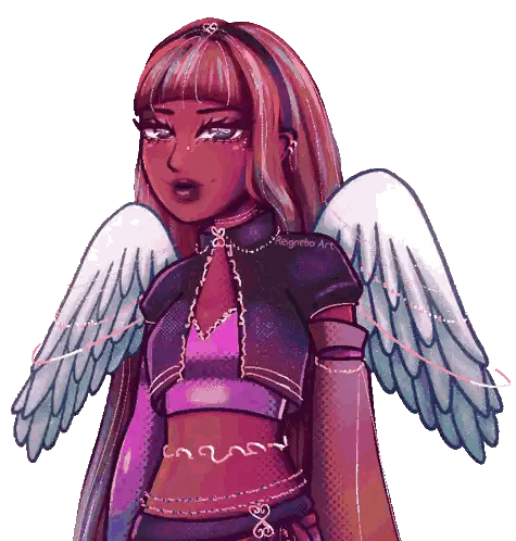 Pixel Art Girl with Angel Wings