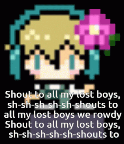 Pixel Art Girl with Flower in Hair
