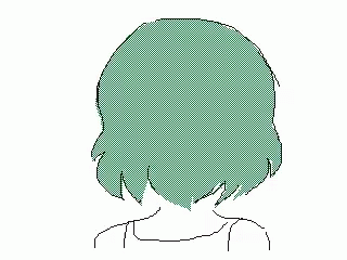 Pixel Art Girl With Green Hair Covering Mouth