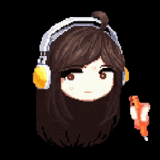 Pixel Art Girl With Headphones And Fox GIF