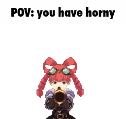 Pixel Art Girl With Horny Text