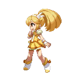 Pixel Art Girl with Long Blonde Hair