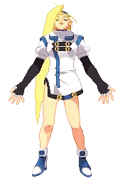 Pixel Art Girl with Long Blonde Hair
