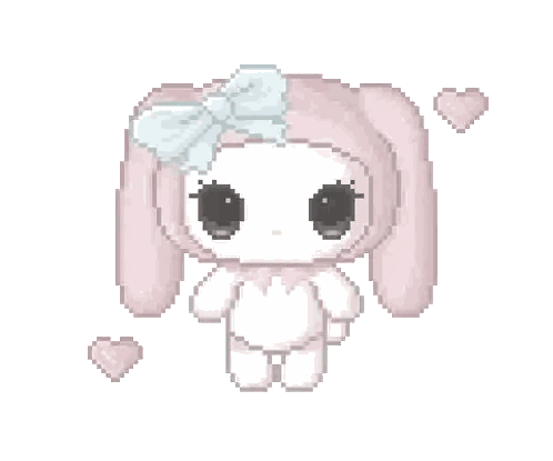 Pixel Art Girl with Pink Hair and Bow