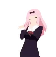 Pixel Art Girl With Pink Hair And Bow
