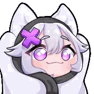 Pixel Art Girl With Purple Cross