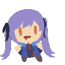 Pixel Art Girl with Purple Hair and Orange Eyes
