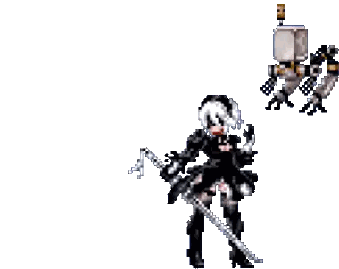 Pixel Art Girl with Sword