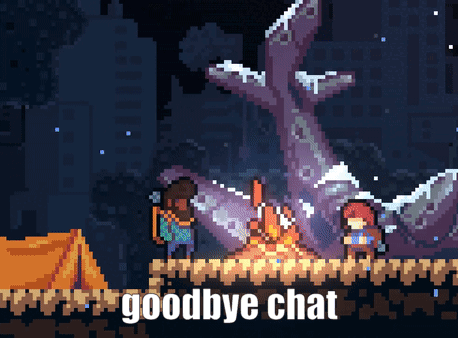 Pixel Art Goodbye Chat