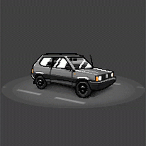 Pixel Art Gray Car GIF