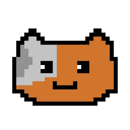 Pixel Art Gray Tailed Cat