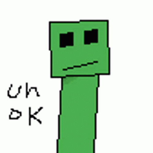 Pixel Art Green Creeper Sad Face Uh Ok