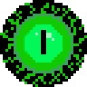 Pixel Art Green Eye with Black Circle