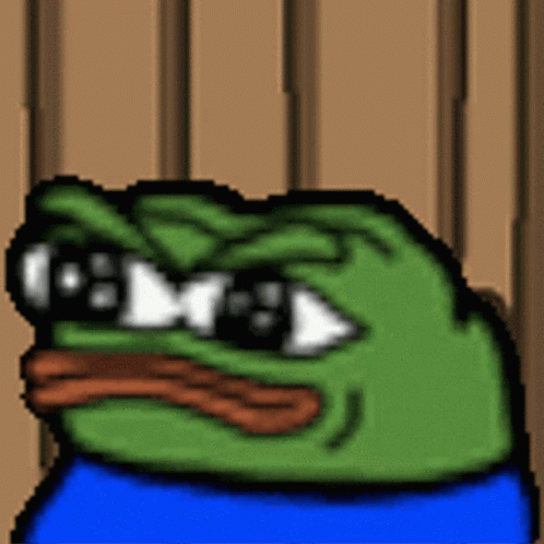 Pixel Art Green Frog With Sunglasses And Blue Shirt GIF