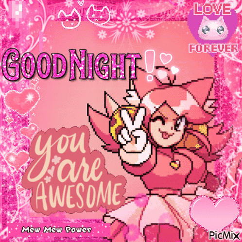 Pixel Art Greeting Card Saying Good Night
