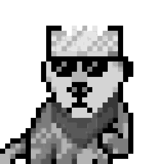 Pixel Art Husky Wearing Sunglasses and Scarf