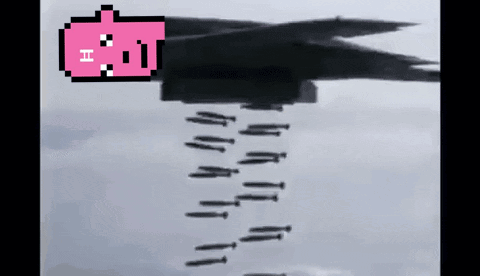 Pixel Art Jet Flying Through Sky GIF