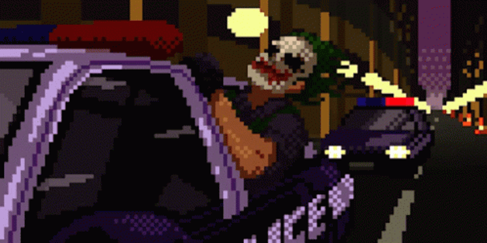 Pixel Art Joker Riding GIF