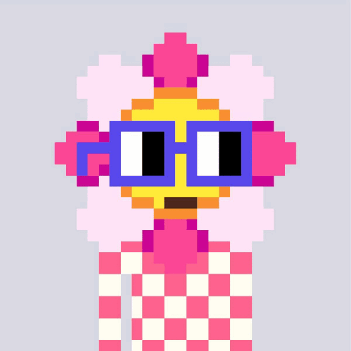 Pixel Art Lion in Glasses and Plaid Shirt