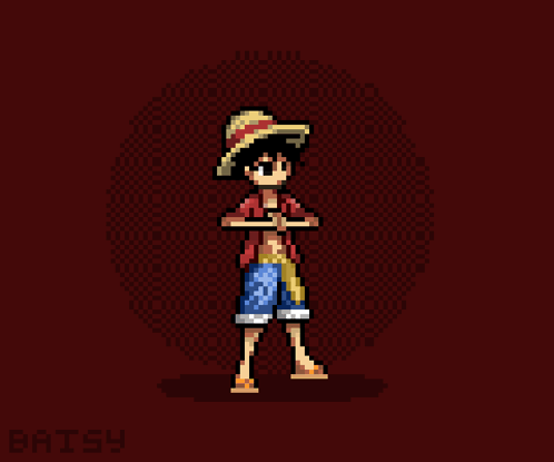 Pixel Art Luffy One Piece Batsy