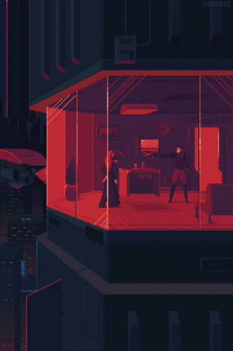 Pixel Art Man and Clock 3:00