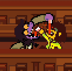 Pixel Art Man And Woman Holding Swords GIF