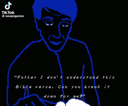 Pixel Art Man Bible Father I Don't Understand