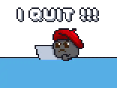Pixel Art Man Holding Bat I Quit