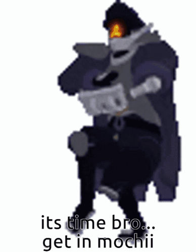 Pixel Art Man Holding Gun Its Time Bro Get In Mochii GIF