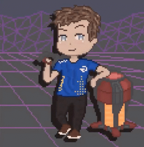 Pixel Art Man Holding Gun GIF