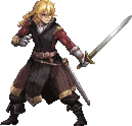 Pixel Art Man Holding Sword