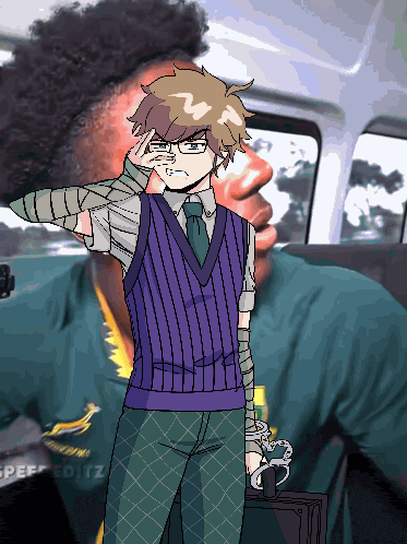Pixel Art Man In Green Saying Speed Editz GIF