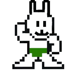 Pixel Art Man in Green Underwear