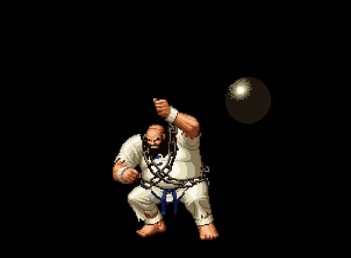 Pixel Art Man in Karate Uniform