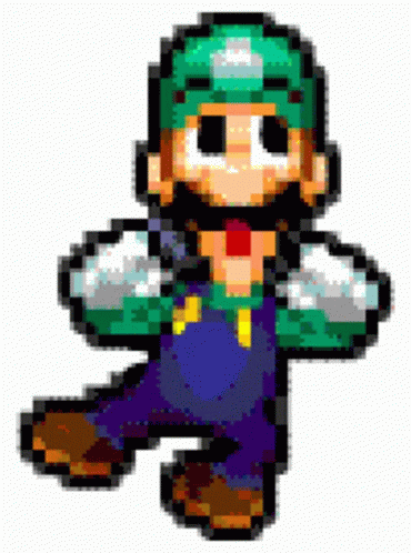 Pixel Art Man In Overalls And Green Hat GIF