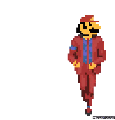 Pixel Art Man in Red Suit Dancing
