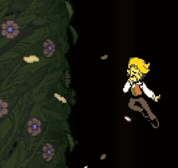 Pixel Art Man in Suit Holding Flower