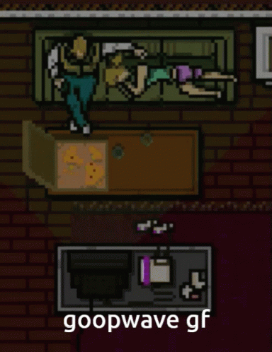 Pixel Art Man Laying on Couch Next to Woman