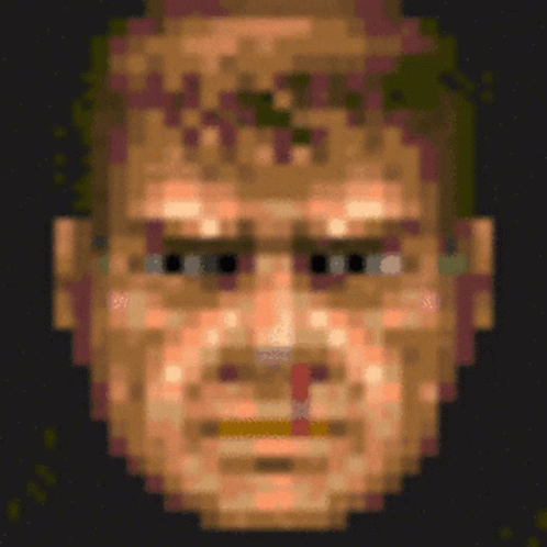 Pixel Art Man's Face