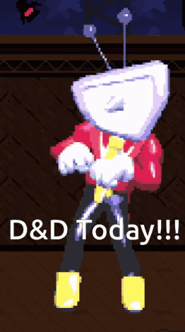 Pixel Art Man Saying D & D Today GIF