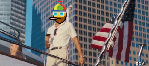 Pixel Art Man Smoking on Boat EGMI