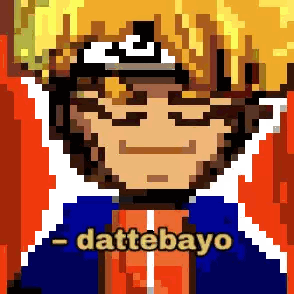 Pixel Art Man with Dattebayo
